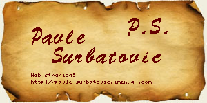Pavle Šurbatović vizit kartica